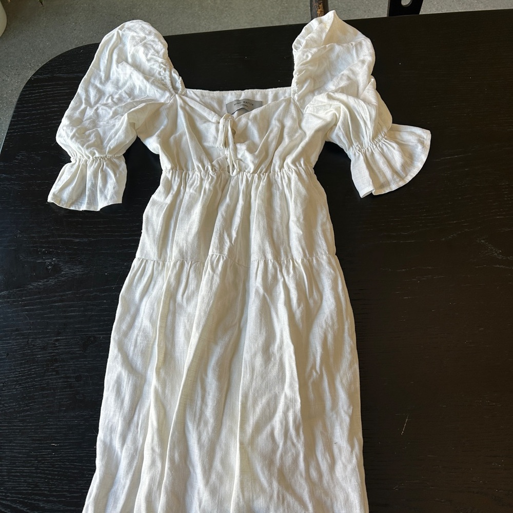 White Puff Sleeve Dress